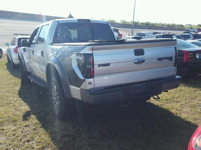 1FTFW1R63DFA60315 - 2013 FORD F150 SILVER photo 3