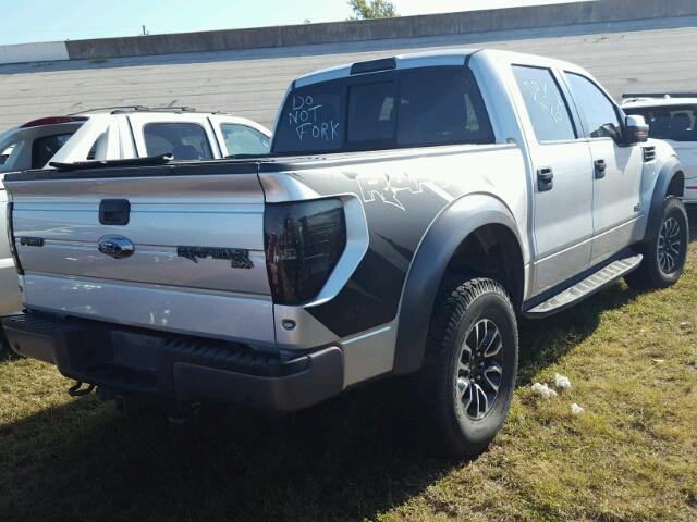 1FTFW1R63DFA60315 - 2013 FORD F150 SILVER photo 4