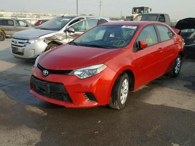 5YFBURHE1EP150097 - 2014 TOYOTA COROLLA RED photo 2