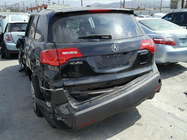 2HNYD28457H503789 - 2007 ACURA MDX BLACK photo 3