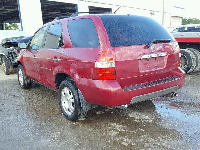 2HNYD18212H536564 - 2002 ACURA MDX BURGUNDY photo 3