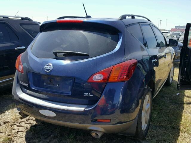 JN8AZ18U99W027512 - 2009 NISSAN MURANO S BLUE photo 4