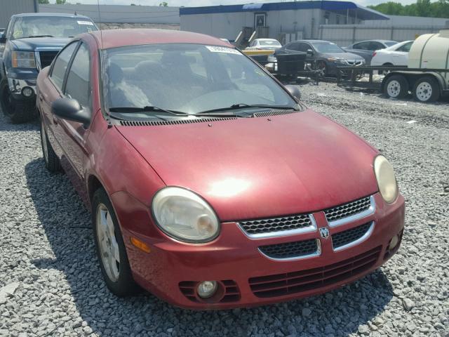 1B3ES56C04D601665 - 2004 DODGE NEON SXT MAROON photo 1