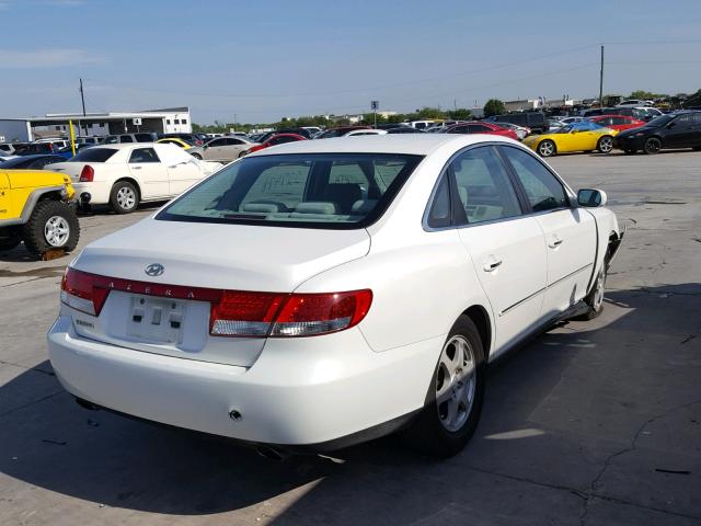 KMHFC46F66A070122 - 2006 HYUNDAI AZERA SE WHITE photo 4