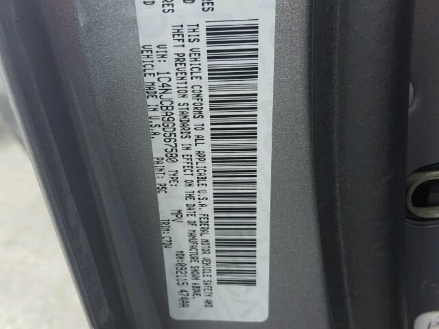 1C4NJCBA9GD567580 - 2016 JEEP COMPASS SP SILVER photo 10