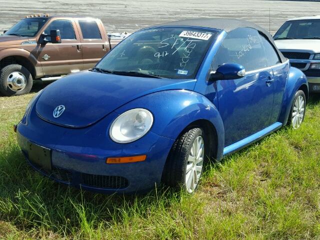 3VWRF31Y88M414421 - 2008 VOLKSWAGEN NEW BEETLE BLUE photo 2