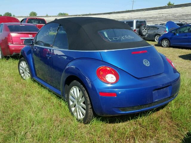 3VWRF31Y88M414421 - 2008 VOLKSWAGEN NEW BEETLE BLUE photo 3