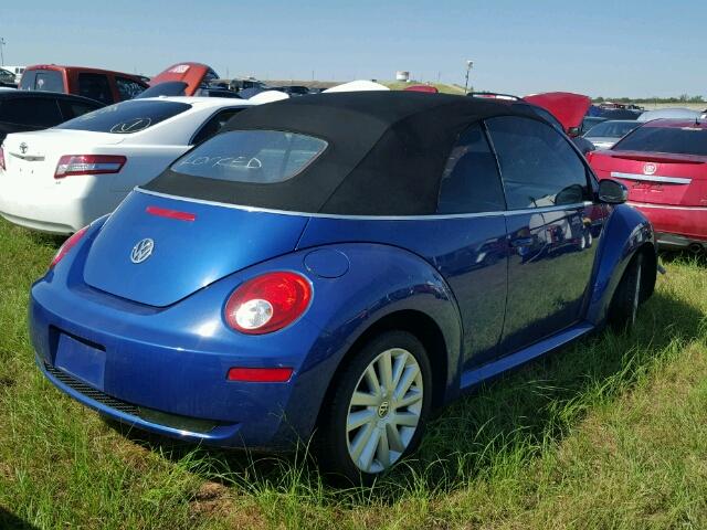 3VWRF31Y88M414421 - 2008 VOLKSWAGEN NEW BEETLE BLUE photo 4