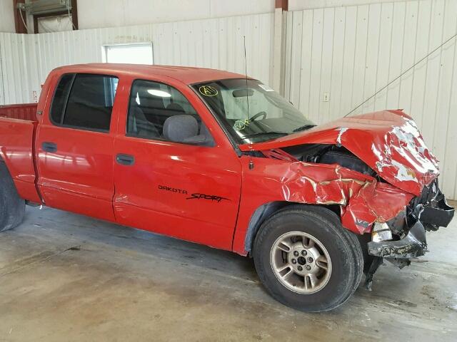 1B7GL2AN6YS607063 - 2000 DODGE DAKOTA QUA RED photo 9