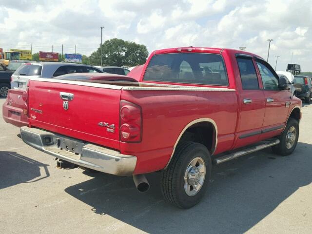 1D7KS28C87J525606 - 2007 DODGE RAM 2500 S RED photo 4