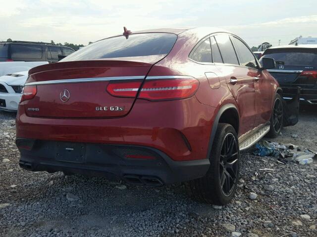 4JGED7FB8GA008956 - 2016 MERCEDES-BENZ GLE COUPE RED photo 4