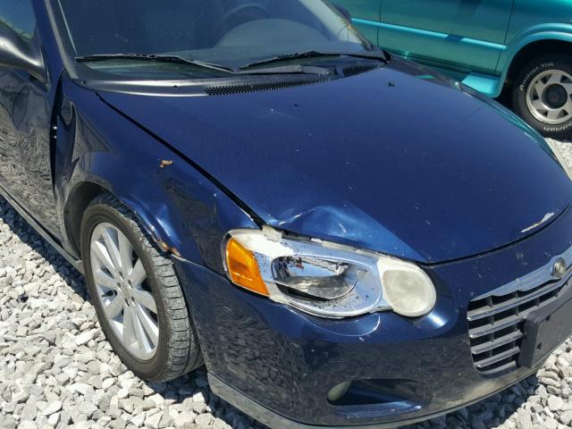 1C3EL36R25N666134 - 2005 CHRYSLER SEBRING SP BLUE photo 9