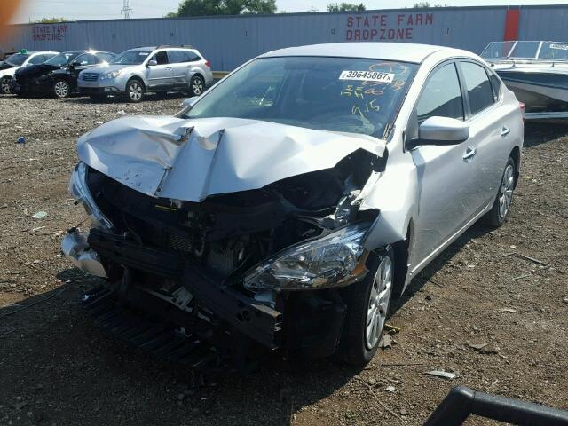 3N1AB7AP2EY313084 - 2014 NISSAN SENTRA S SILVER photo 2