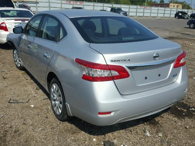 3N1AB7AP2EY313084 - 2014 NISSAN SENTRA S SILVER photo 3