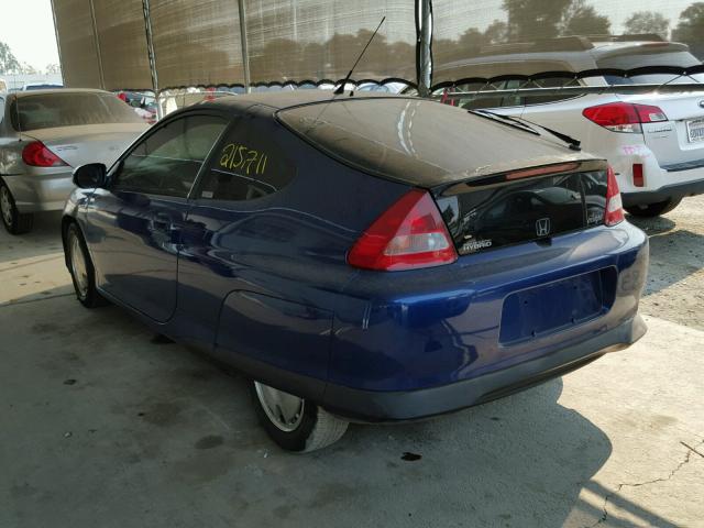 JHMZE14741T003326 - 2001 HONDA INSIGHT BLUE photo 3