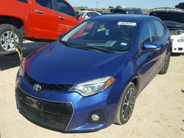 5YFBURHE8EP017563 - 2014 TOYOTA COROLLA BLUE photo 2