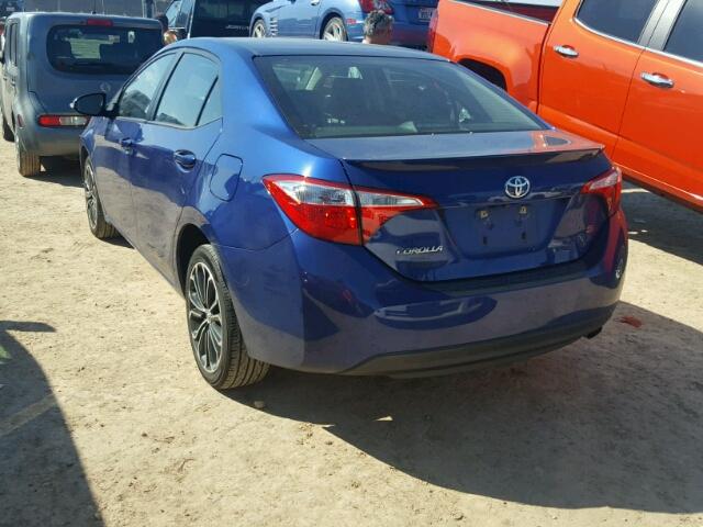 5YFBURHE8EP017563 - 2014 TOYOTA COROLLA BLUE photo 3