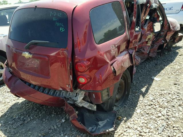 3GNDA13D28S568829 - 2008 CHEVROLET HHR LS BURGUNDY photo 9