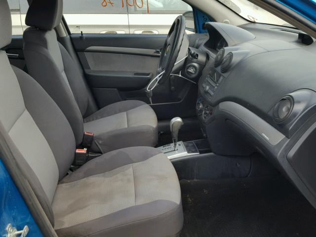KL1TD66E39B625167 - 2009 CHEVROLET AVEO LS TEAL photo 5