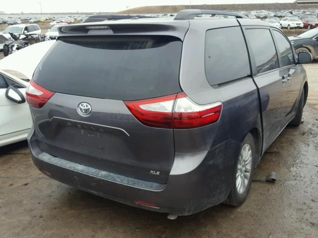 5TDYK3DC4GS694251 - 2016 TOYOTA SIENNA XLE GRAY photo 4