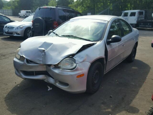 1B3ES46CX2D501175 - 2002 DODGE NEON SE SILVER photo 2