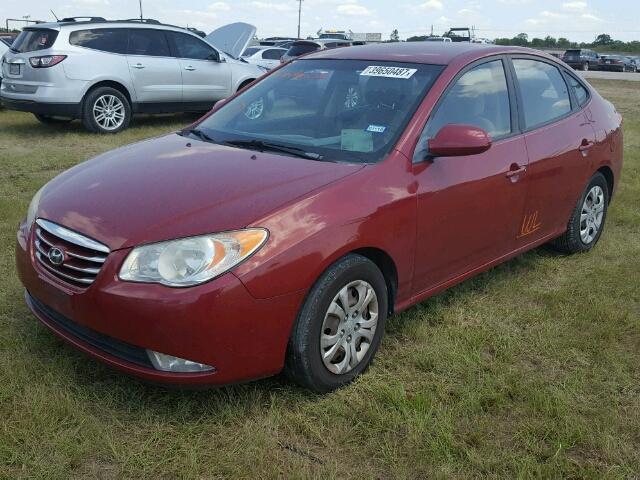 KMHDU4AD8AU023353 - 2010 HYUNDAI ELANTRA BL MAROON photo 2