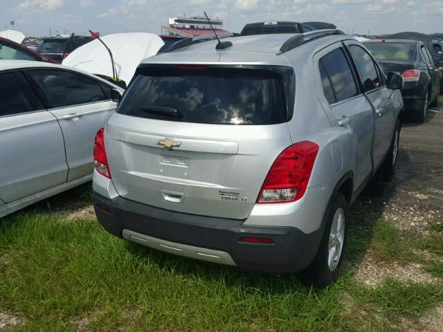 3GNCJLSB2FL256377 - 2015 CHEVROLET TRAX 1LT SILVER photo 4