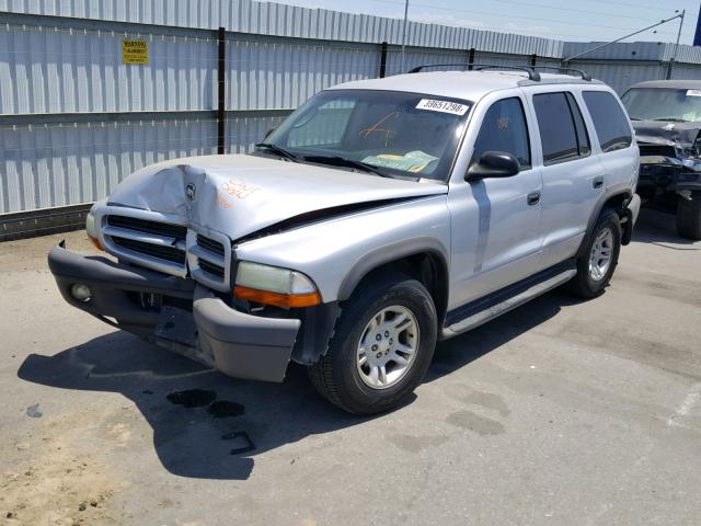 1D4HR38N73F552108 - 2003 DODGE DURANGO SP SILVER photo 2