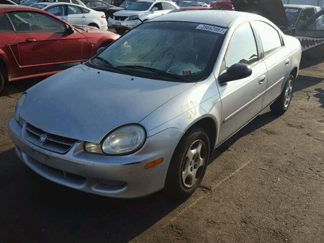 1B3ES26C42D640187 - 2002 DODGE NEON SILVER photo 2