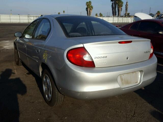 1B3ES26C42D640187 - 2002 DODGE NEON SILVER photo 3