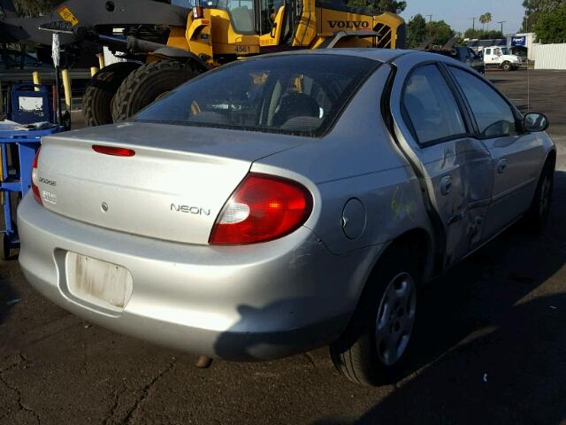 1B3ES26C42D640187 - 2002 DODGE NEON SILVER photo 4