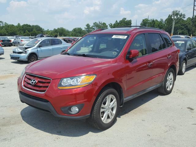 5XYZK3AB3BG076828 - 2011 HYUNDAI SANTA FE L RED photo 2