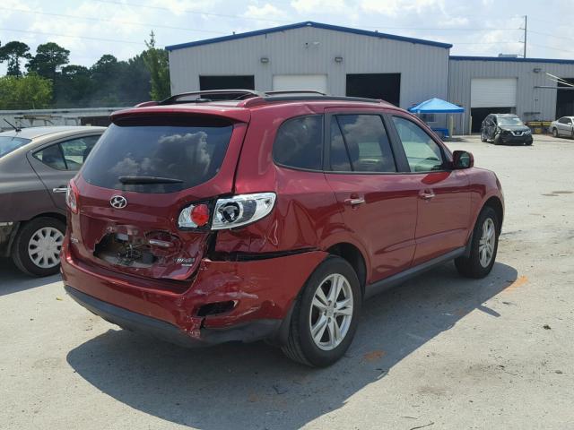 5XYZK3AB3BG076828 - 2011 HYUNDAI SANTA FE L RED photo 4