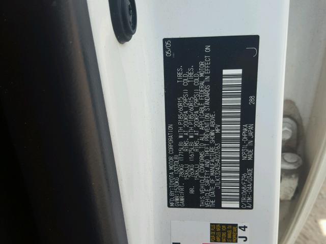 JTLKT324354023763 - 2005 TOYOTA SCION XB 白色 照片 10