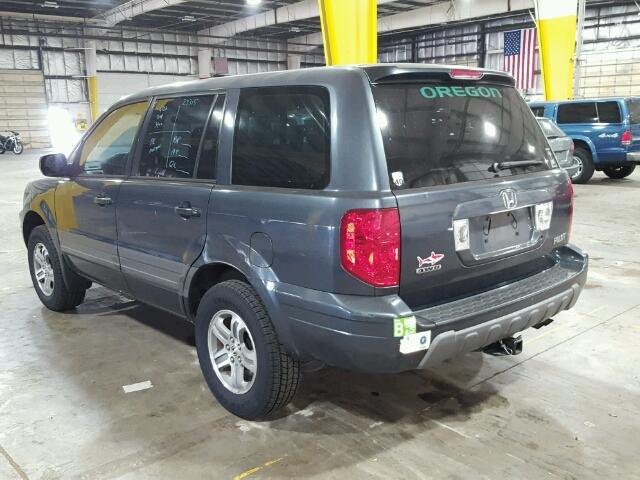 2HKYF18163H558740 - 2003 HONDA PILOT LX GRAY photo 3