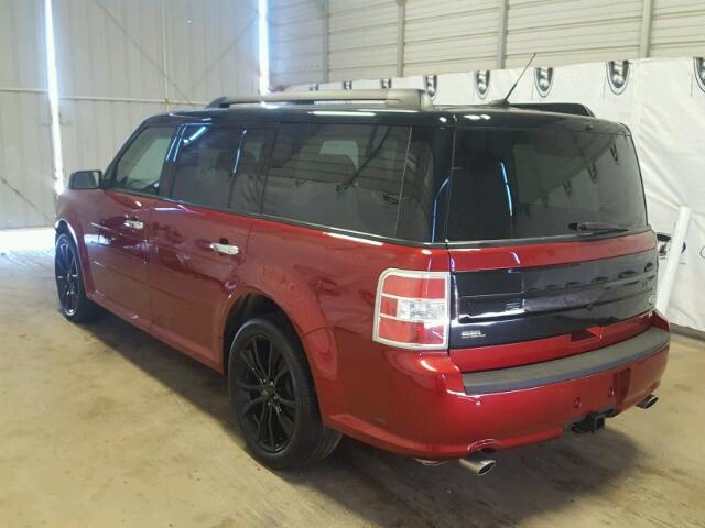 2FMHK6C82HBA04428 - 2017 FORD FLEX SEL BURGUNDY photo 3