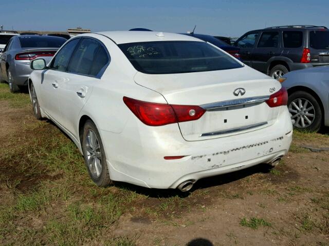 JN1BV7AP7EM673482 - 2014 INFINITI Q50 WHITE photo 3