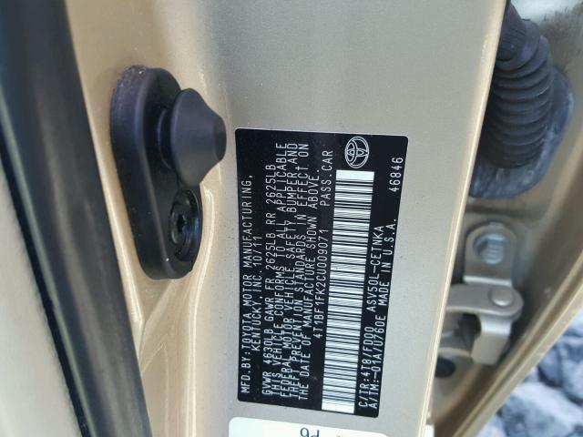 4T1BF1FK2CU009071 - 2012 TOYOTA CAMRY BASE BEIGE photo 14