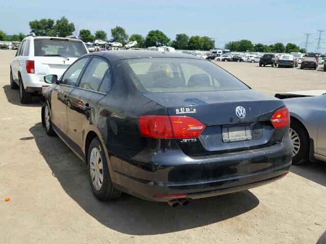 3VW2K7AJ8BM331778 - 2011 VOLKSWAGEN JETTA BASE Սև լուսանկար 3