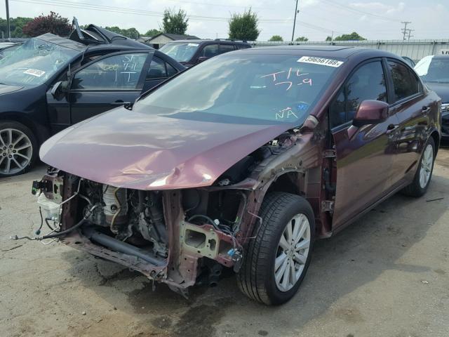2HGFB2F98CH532992 - 2012 HONDA CIVIC EXL 勃艮第红 照片 2