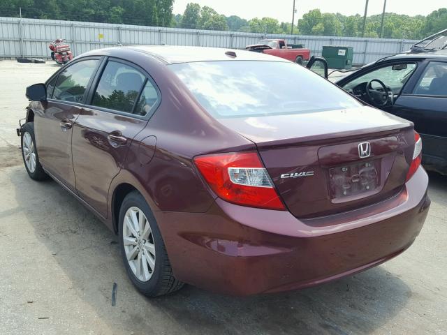 2HGFB2F98CH532992 - 2012 HONDA CIVIC EXL 勃艮第红 照片 3