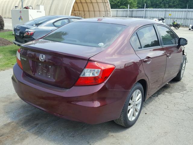 2HGFB2F98CH532992 - 2012 HONDA CIVIC EXL 勃艮第红 照片 4