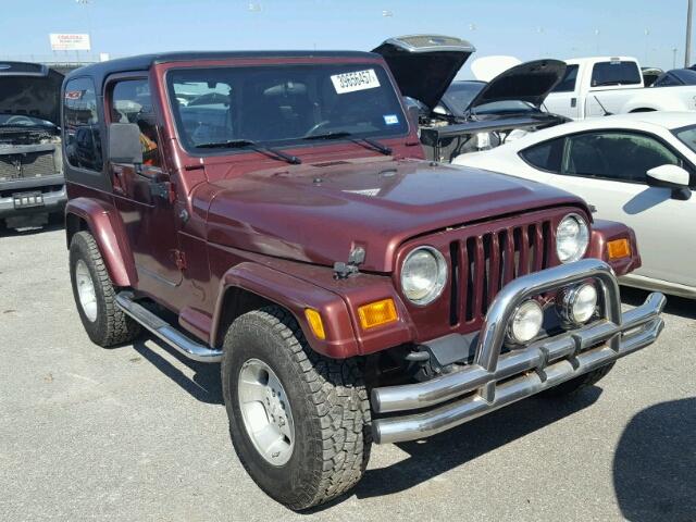 1J4FA49S41P311484 - 2001 JEEP WRANGLER / MAROON photo 1