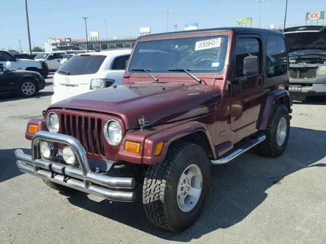 1J4FA49S41P311484 - 2001 JEEP WRANGLER / MAROON photo 2