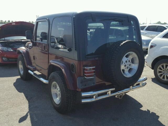 1J4FA49S41P311484 - 2001 JEEP WRANGLER / MAROON photo 3