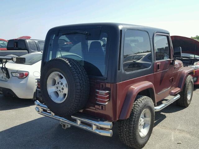 1J4FA49S41P311484 - 2001 JEEP WRANGLER / MAROON photo 4