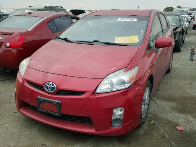 JTDKN3DU6A0176710 - 2010 TOYOTA PRIUS RED photo 2