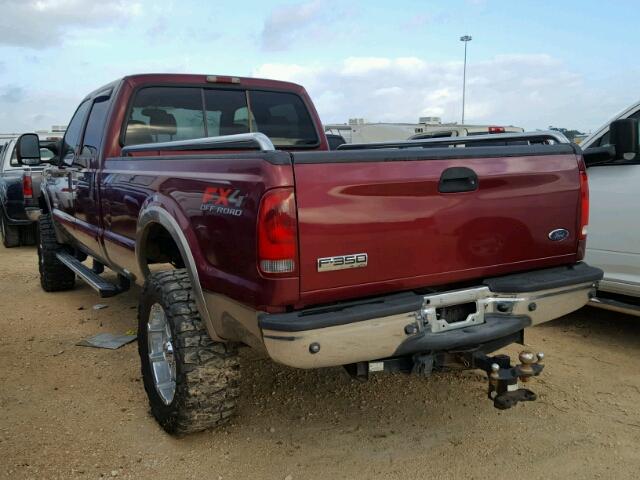 1FTWW31P95EB41746 - 2005 FORD F350 RED photo 3