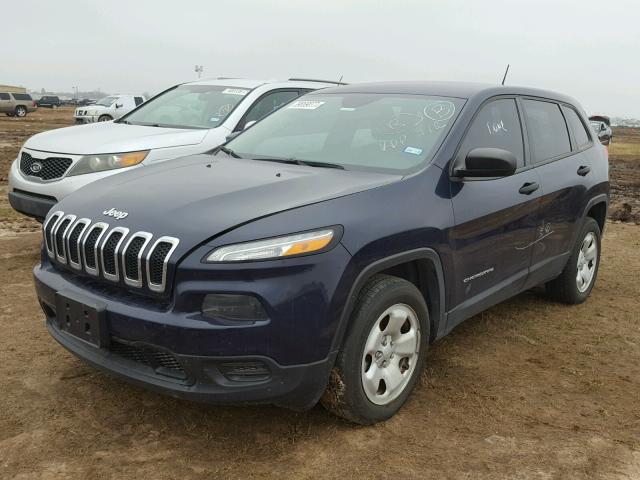 1C4PJLAB2EW288573 - 2014 JEEP CHEROKEE BLUE photo 2