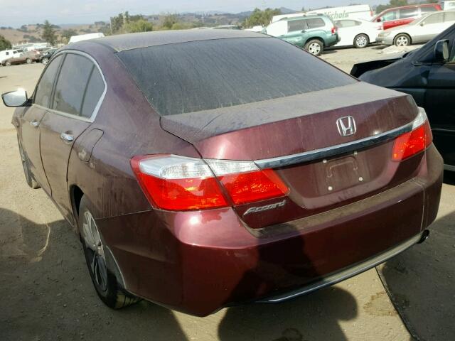 1HGCR2F39DA126178 - 2013 HONDA ACCORD LX MAROON photo 3